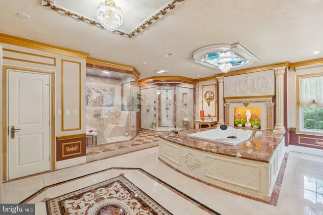 a room with pool table and windows