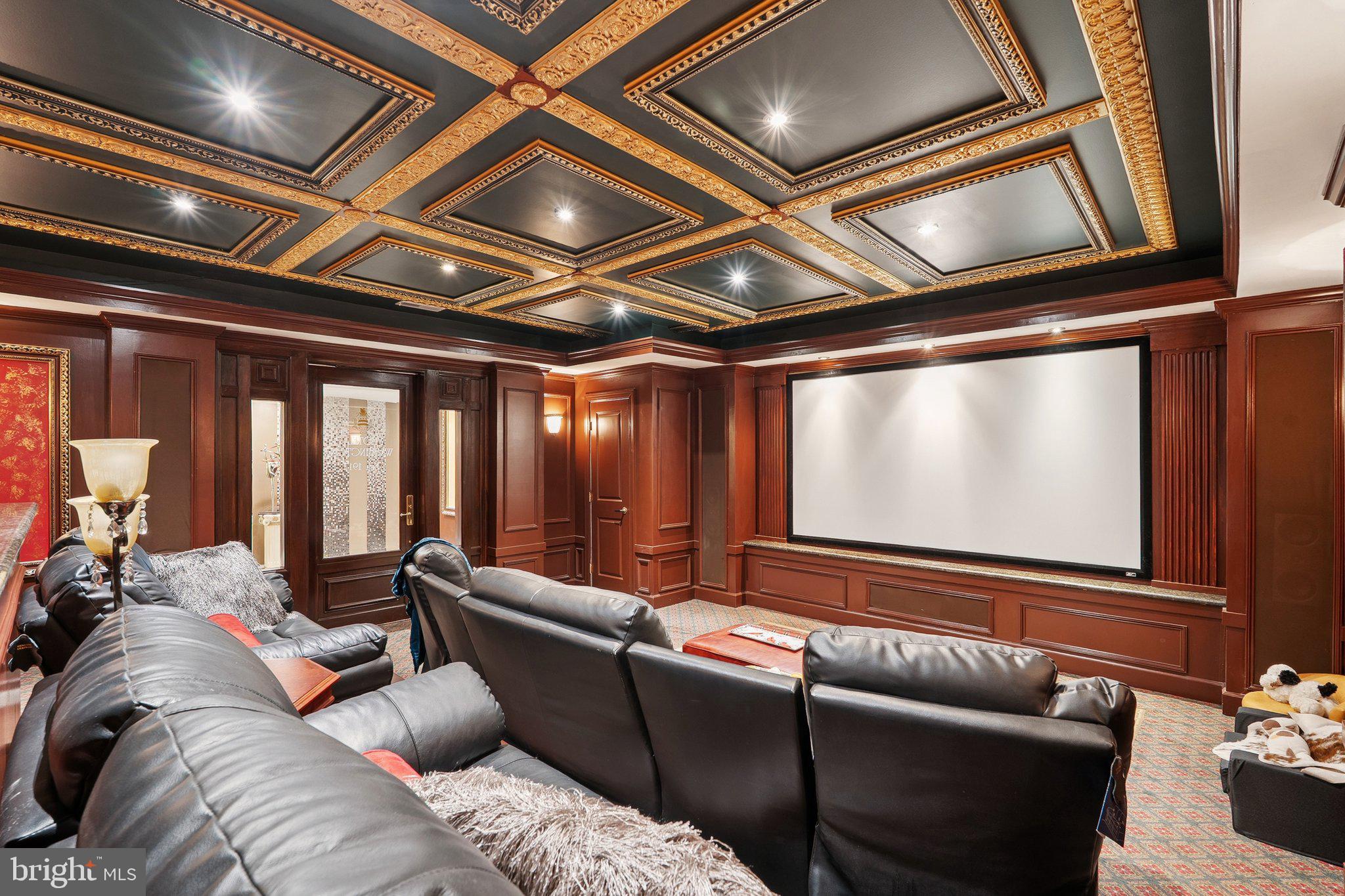 423 Seneca Road Great Falls, VA 22066 - Photo 35 of 52 a living room with furniture and a projector