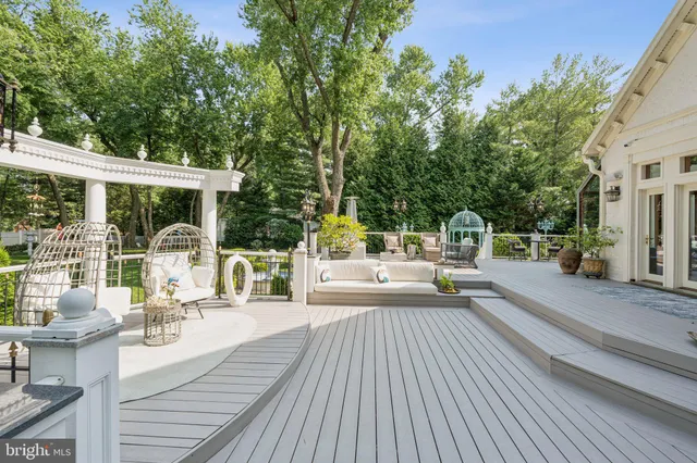 a view of a garden with plants and trees