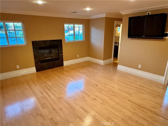 a view of a livingroom with a flat screen tv
