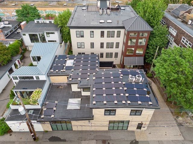 an aerial view of a city