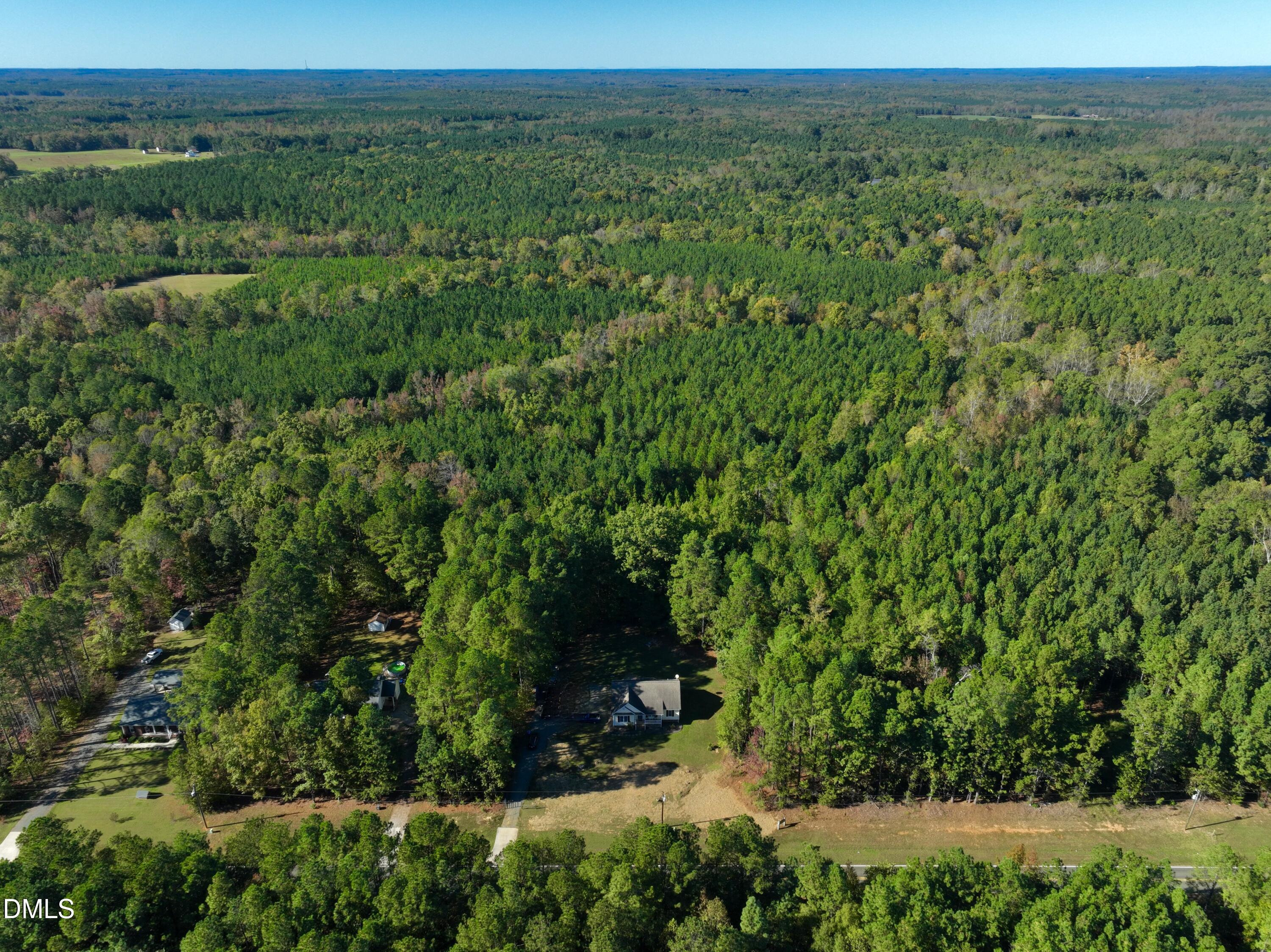 2097 Satterwhite Road Oxford, NC 27565 - Photo 34 of 40 a view of a lush green forest with trees and some houses
