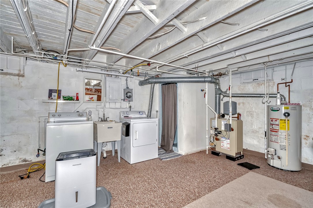 1023 Brown Road Irondequoit, NY 14622 - Photo 33 of 46 Part-finished basement with laundry area and tiled