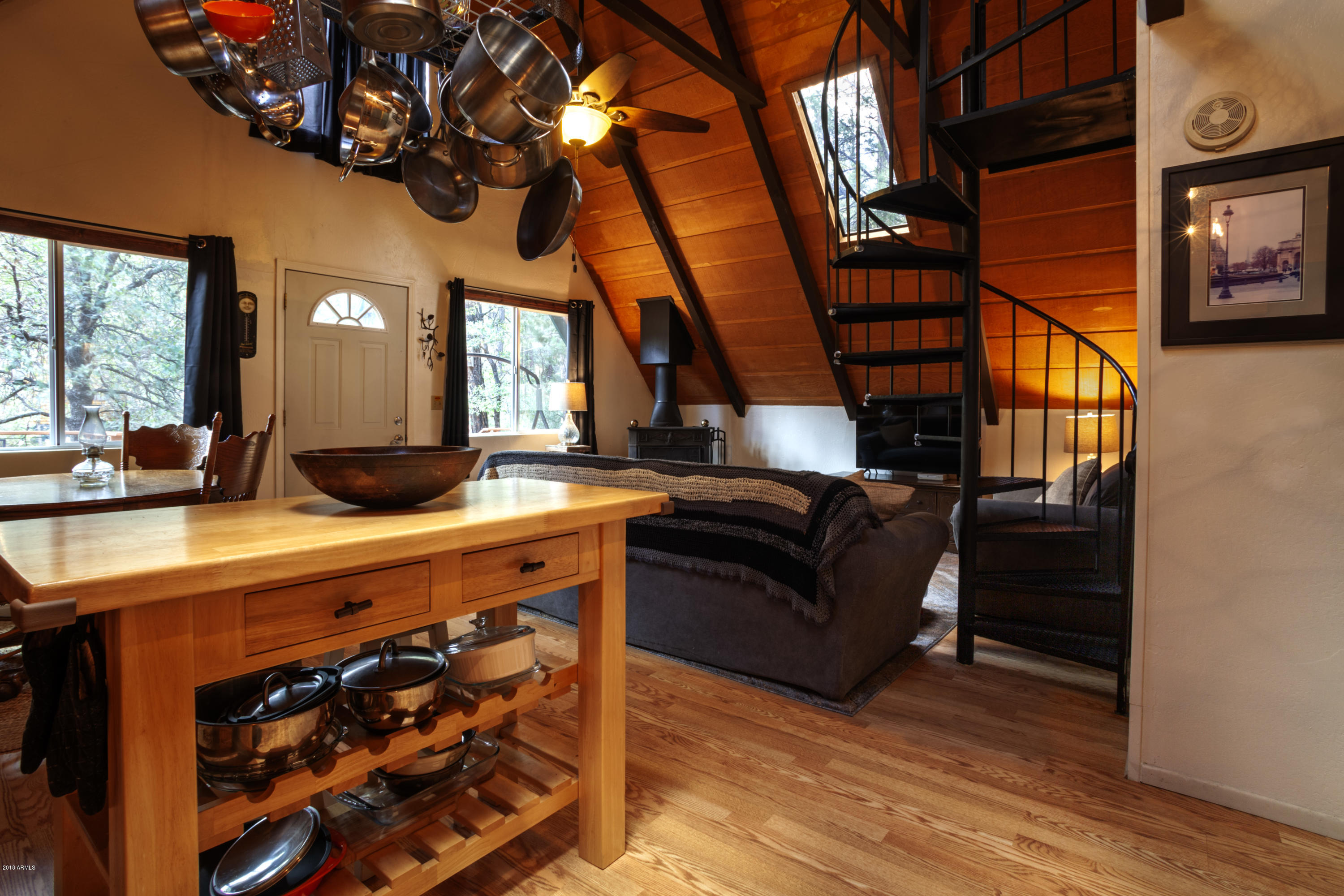 View from kitchen to living living area