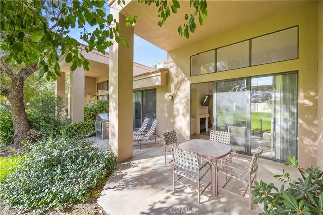 a outdoor space with furniture