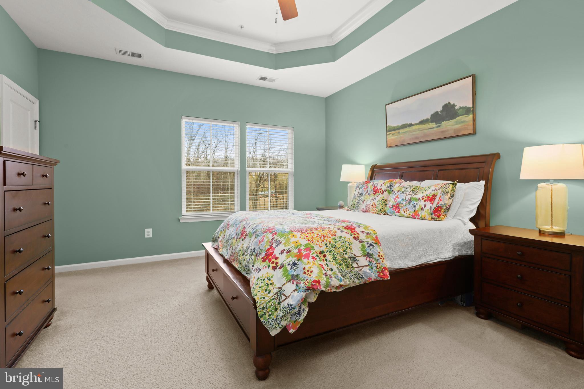 605 Buggy Ride Road Bel Air, MD 21015 - Photo 31 of 55 Primary bedroom tray ceiling with ceiling fan