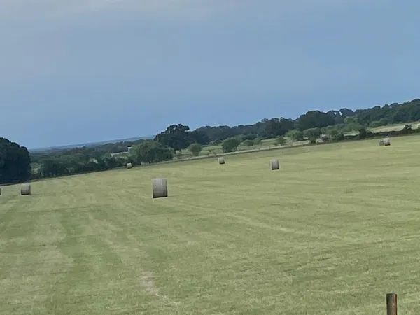 a view of a lake with houses in the back