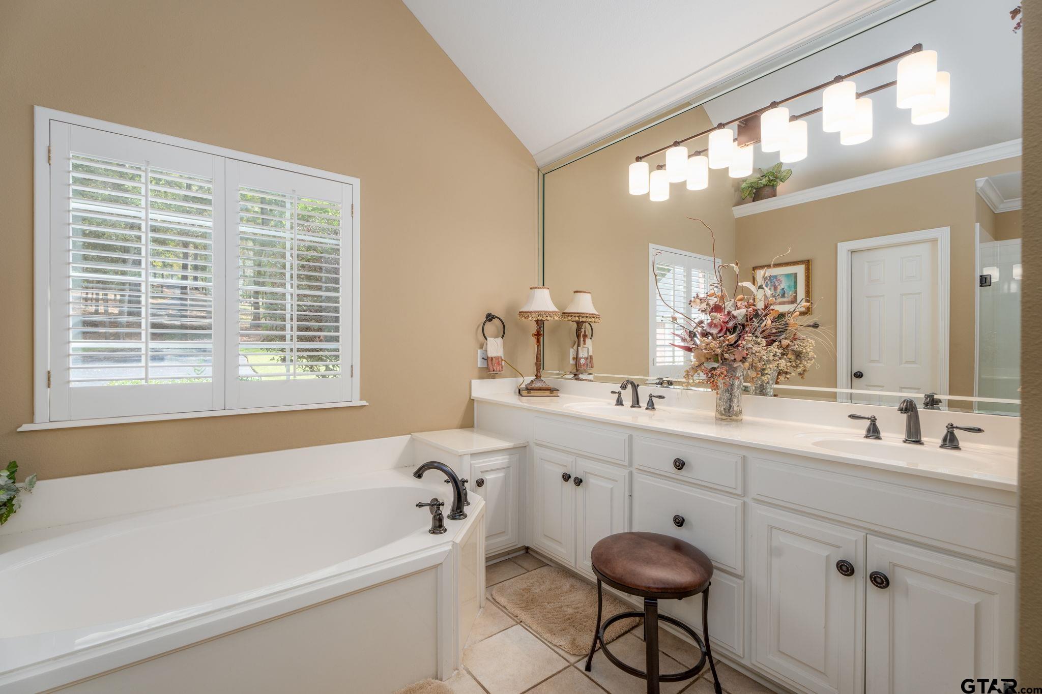 14312 East Ridge Road Arp, TX 75750 - Photo 17 of 44 a bathroom with a tub sink and mirror