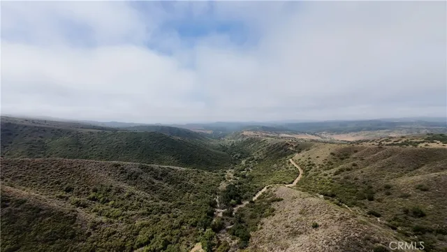 a view of a mountain in the distance in a field