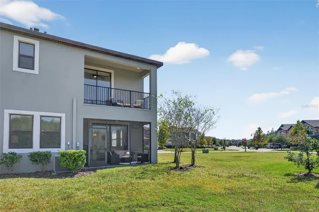 an aerial view of houses and roads