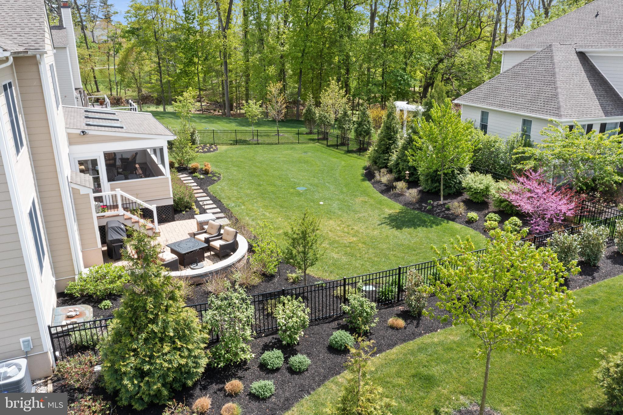 502 Liseter Road Newtown Square, PA 19073 - Photo 41 of 49 Black aluminum fence w/ double gate in backyard