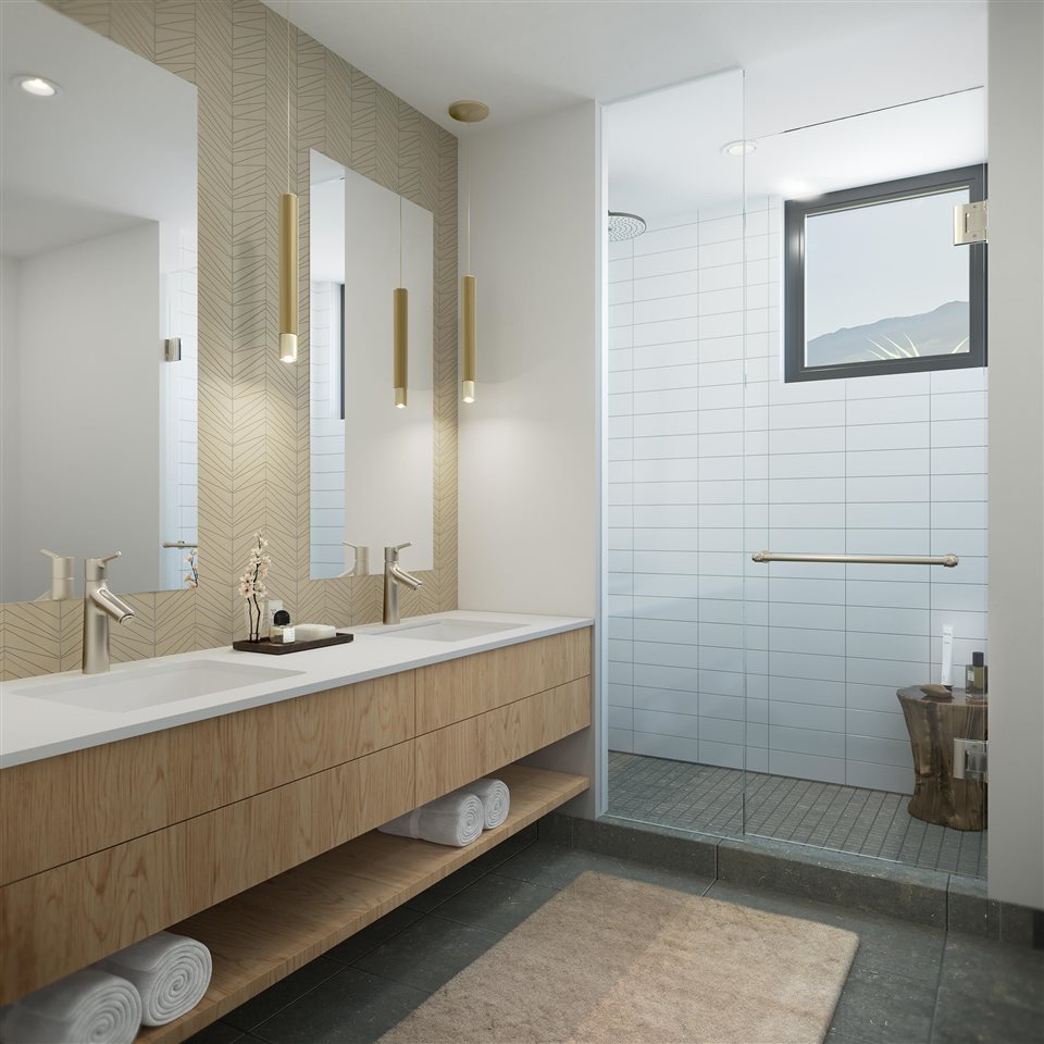 72 Kai Malu Drive, Unit 202 Kihei, HI 96753 - Photo 3 of 8 a bathroom with a double vanity sink and a mirror