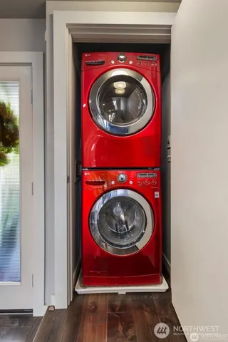 a terrace with outdoor seating and city view