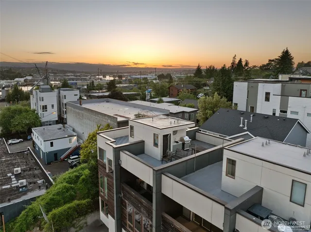 an aerial view of multiple house