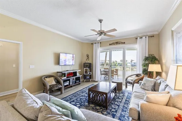 a living room with furniture or outdoor view and a large window