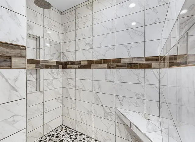 a bathroom with a shower