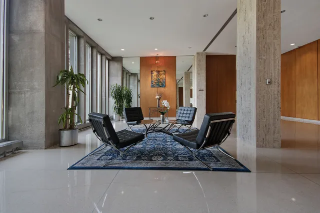 a living room with furniture