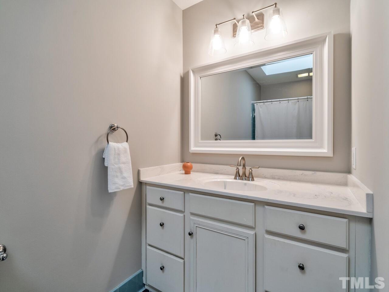 1201 Chardon Court Raleigh, NC 27609 - Photo 22 of 30 a bathroom with a sink and mirror