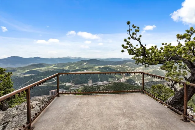 a view of a terrace with a bench