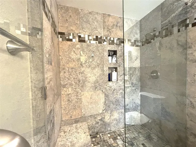 a bathroom with a shower