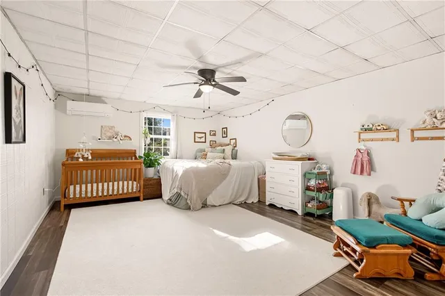 a bedroom with furniture