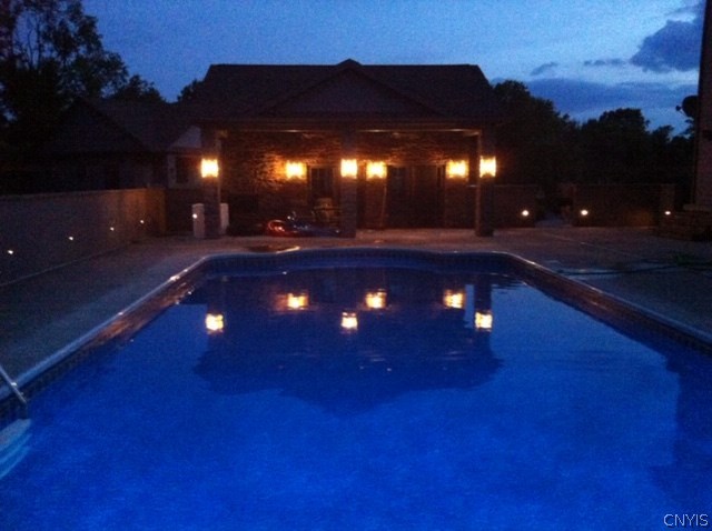 7256 Lewis Road Throop, NY 13021 - Photo 30 of 36 Pool at Night