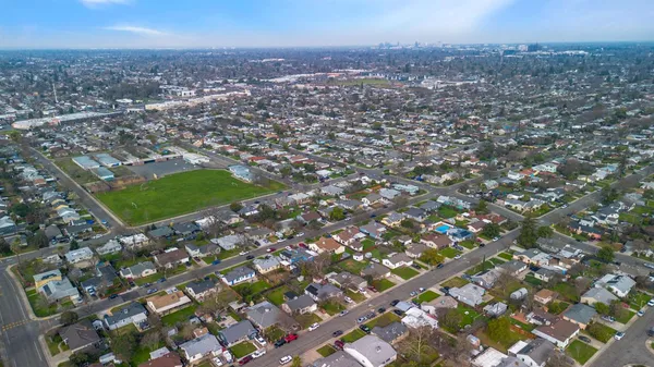 an aerial view of a city