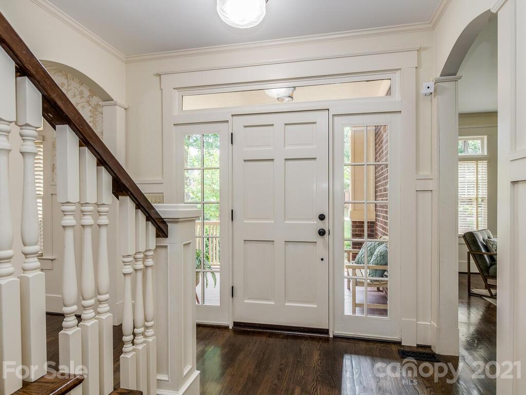 4608 Nora's Path Road Charlotte, NC 28226 - Photo 7 of 39 a view of entryway with wooden floor and stair