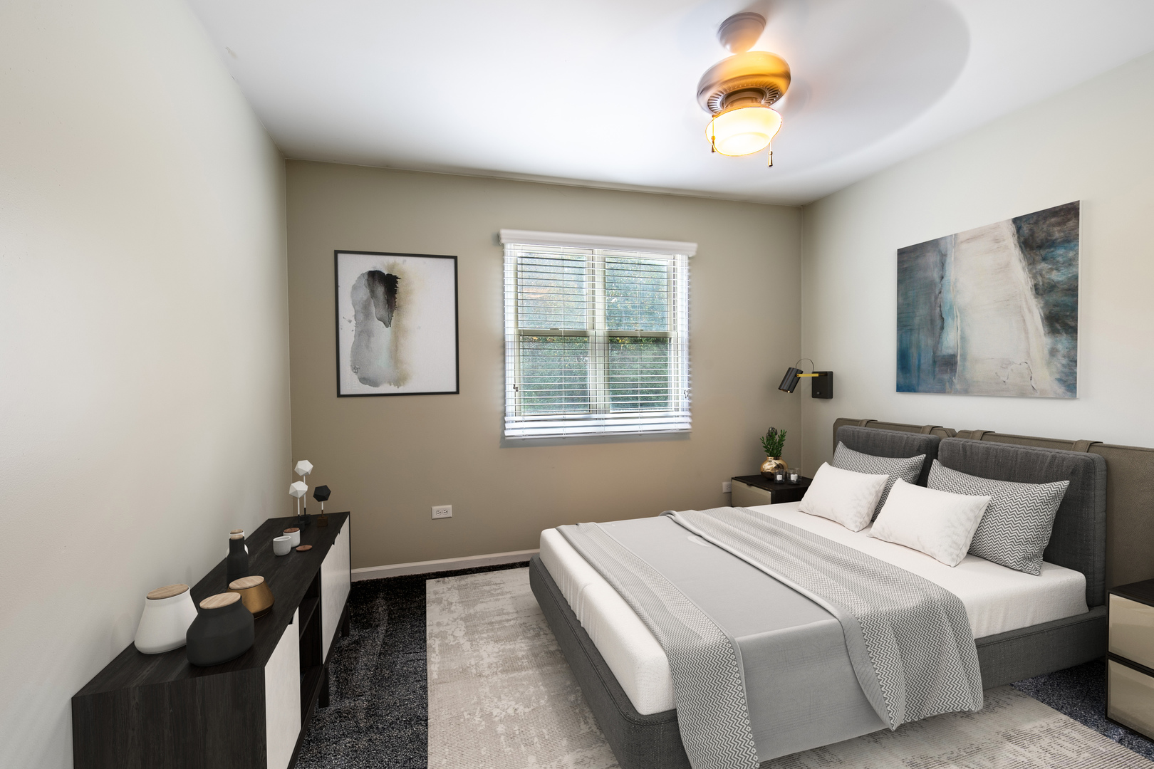 559 Cross Road Gurnee, IL 60031 - Photo 19 of 27 a bedroom with a bed and a lamp on dresser