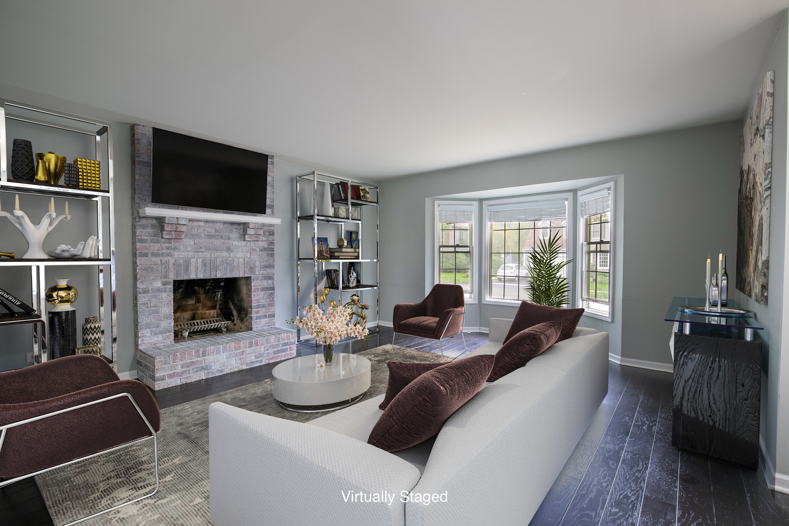 559 Cross Road Gurnee, IL 60031 - Photo 3 of 27 a living room with furniture fireplace and flat screen tv
