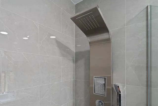 a bathroom with a shower