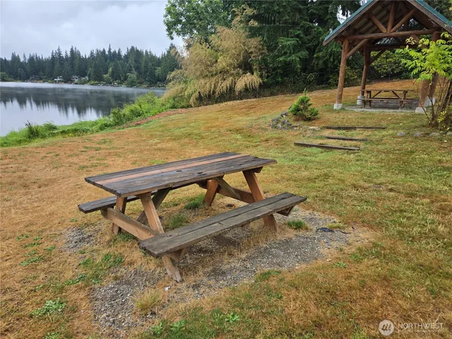 a view of a lake with outdoor space