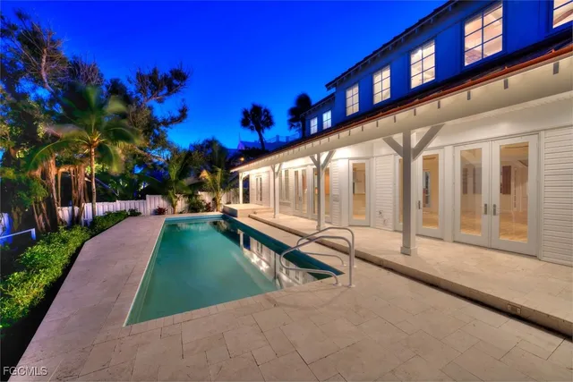 a view of a lake with a big yard