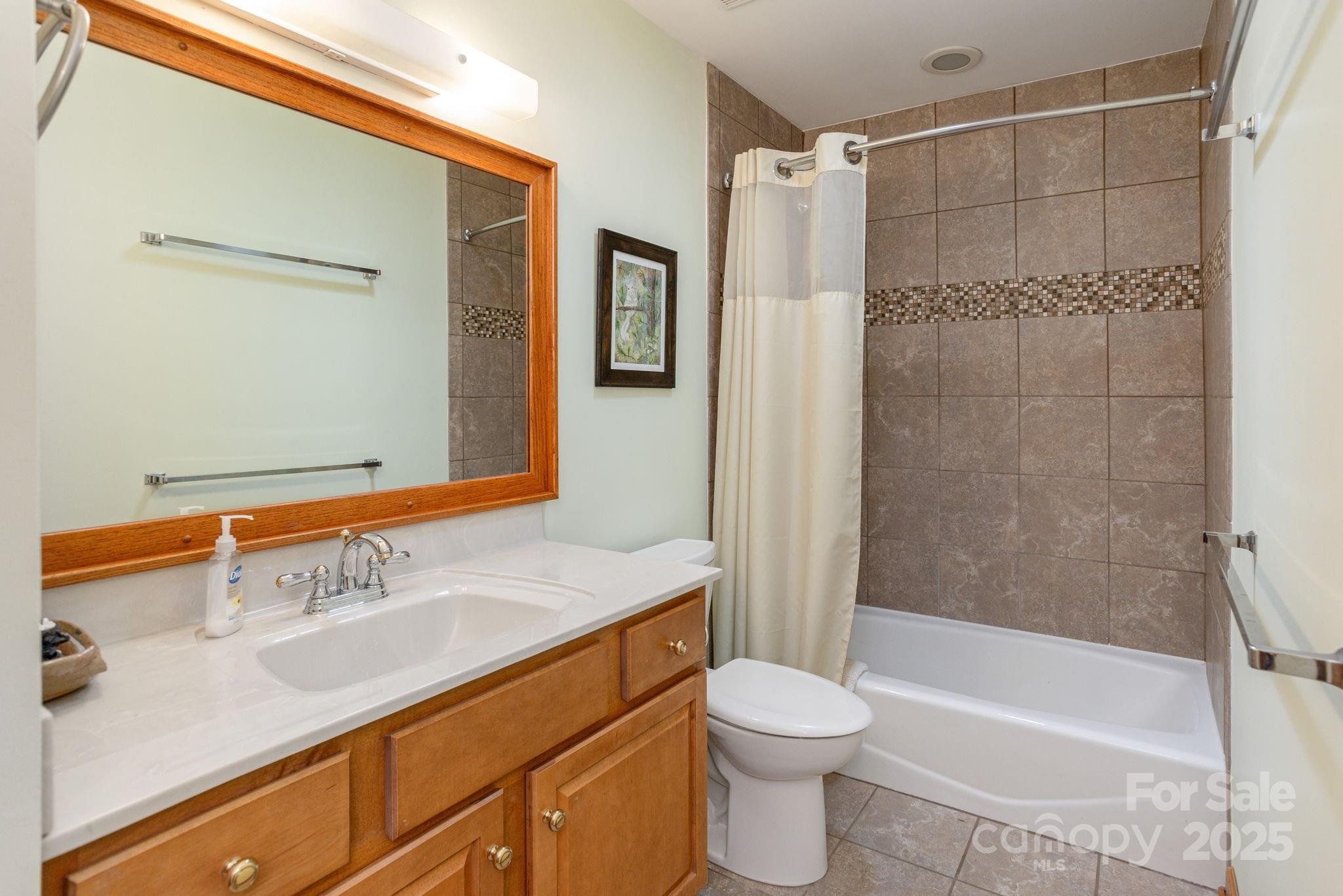 524 Three Mile Knob Road, Unit 3 Pisgah Forest, NC 28768 - Photo 31 of 33 a bathroom with a sink toilet and shower