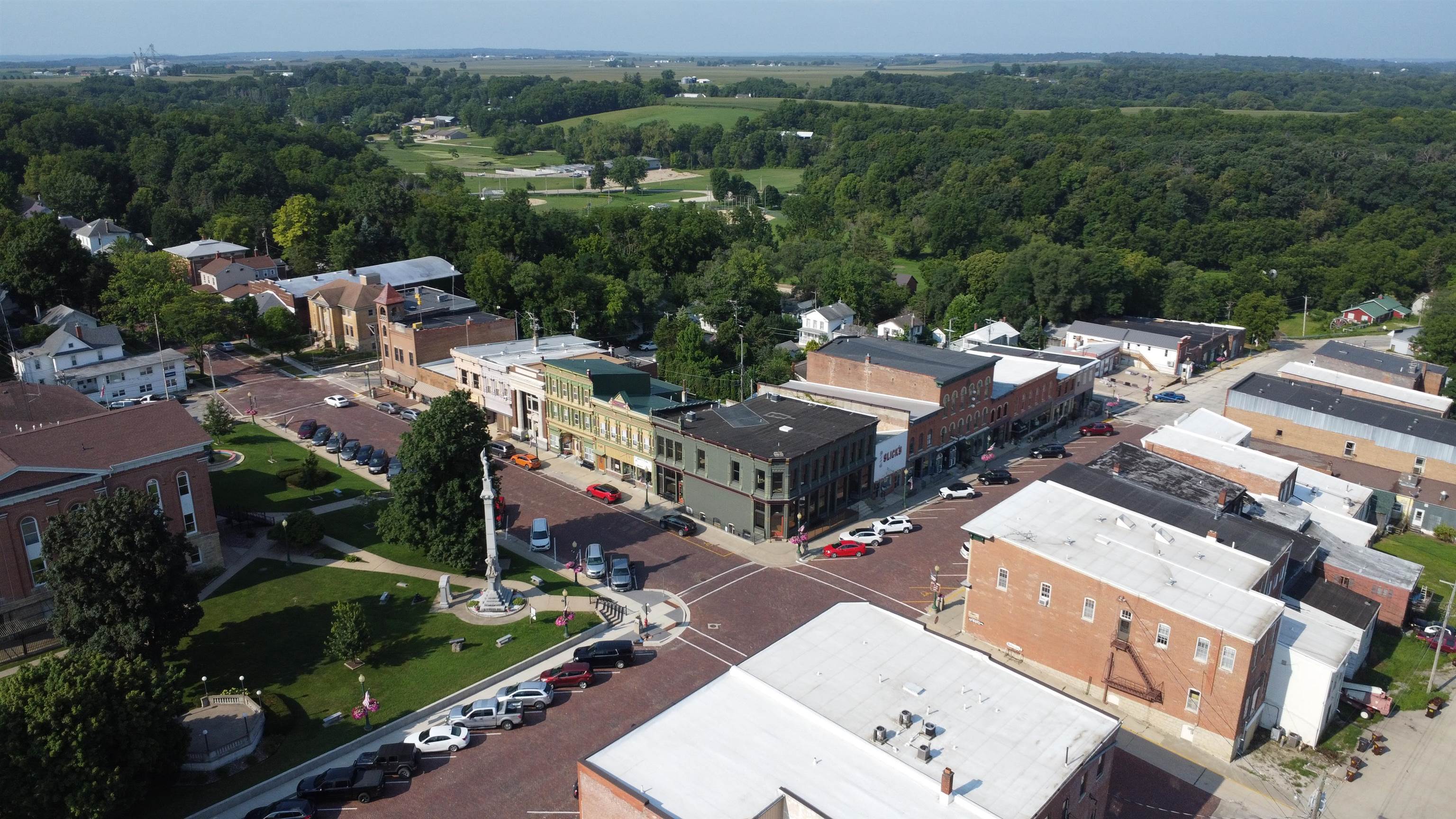 320 North Main Street Mount Carroll, IL 61053 - Photo 30 of 31 an aerial view of a city with lots of residential buildings