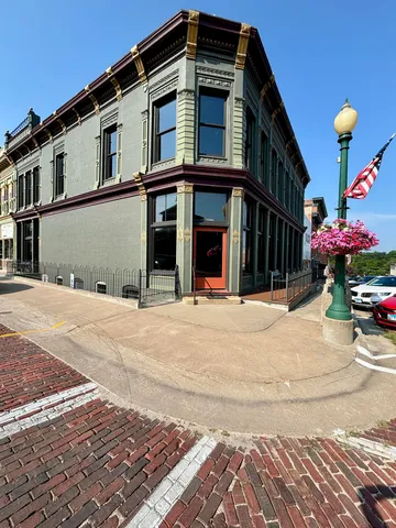 a view of a building with many windows