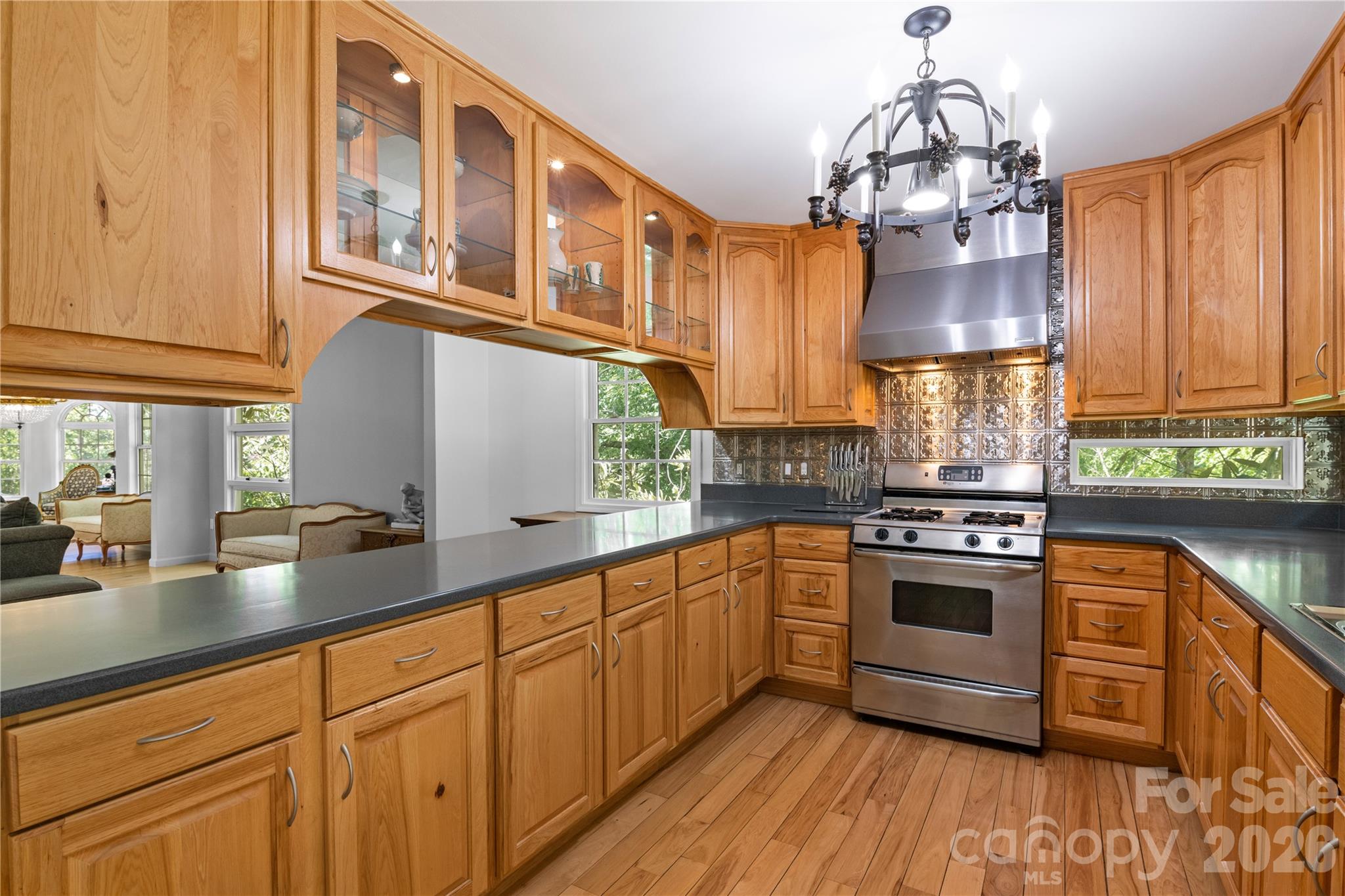 3 Northwood Road Asheville, NC 28804 - Photo 15 of 48 a kitchen with stainless steel appliances granite countertop a sink a stove and a wooden floors