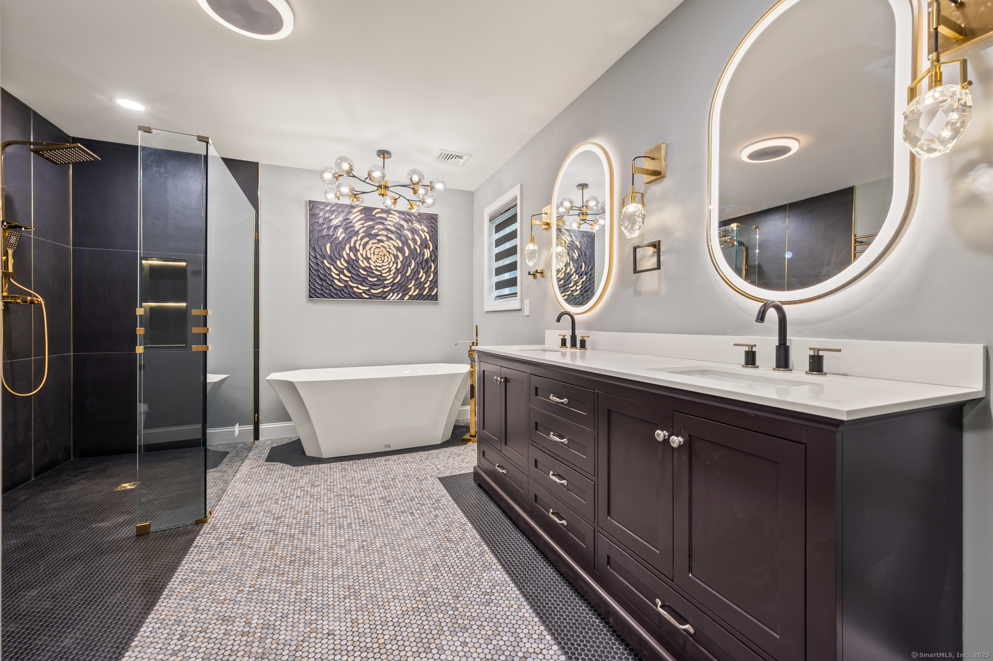 370 West Mountain Road West Simsbury, CT 06092 - Photo 21 of 39 a spacious bathroom with a double vanity sink mirror and bathtub