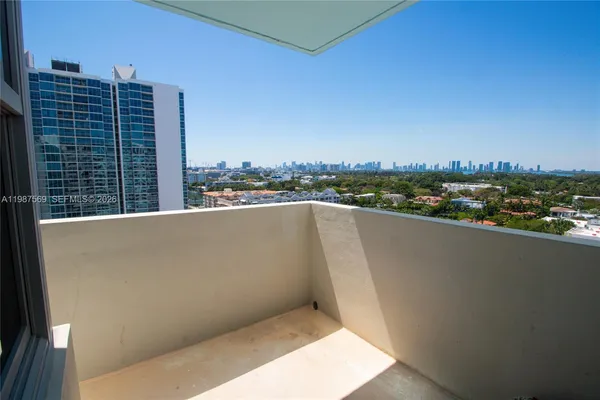 a view of balcony with city view
