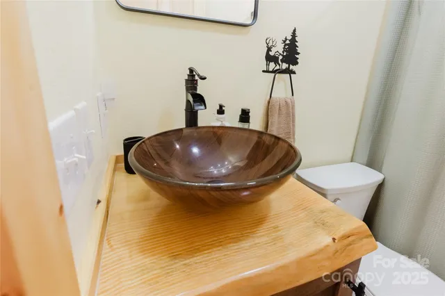 a bathroom with a sink and toilet