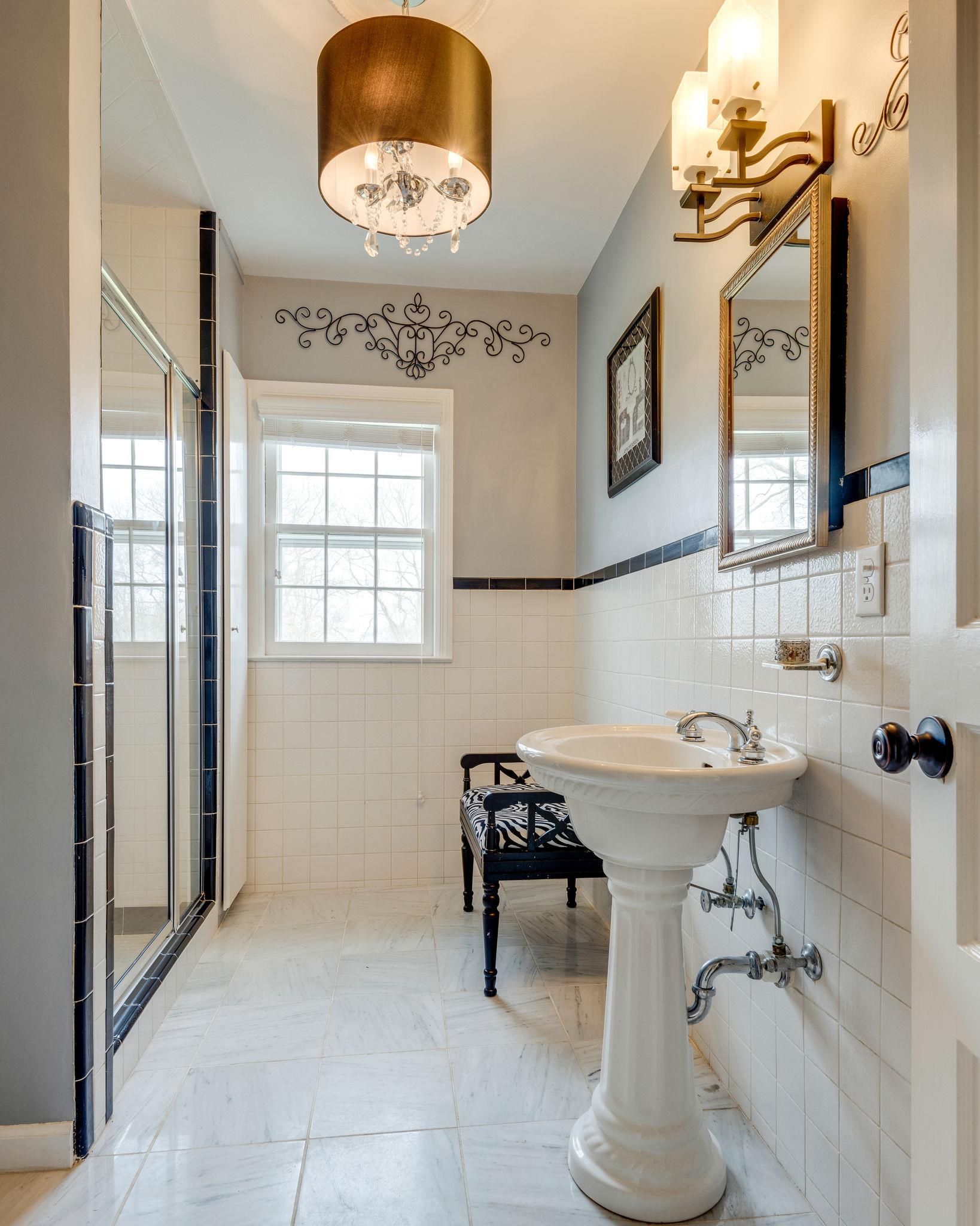 754 Elysian Fields Road Nashville, TN 37204 - Photo 9 of 23 Full bath on the main level -- beautiful tile and a large walk-in shower