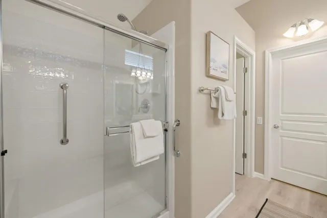 a bathroom with a shower