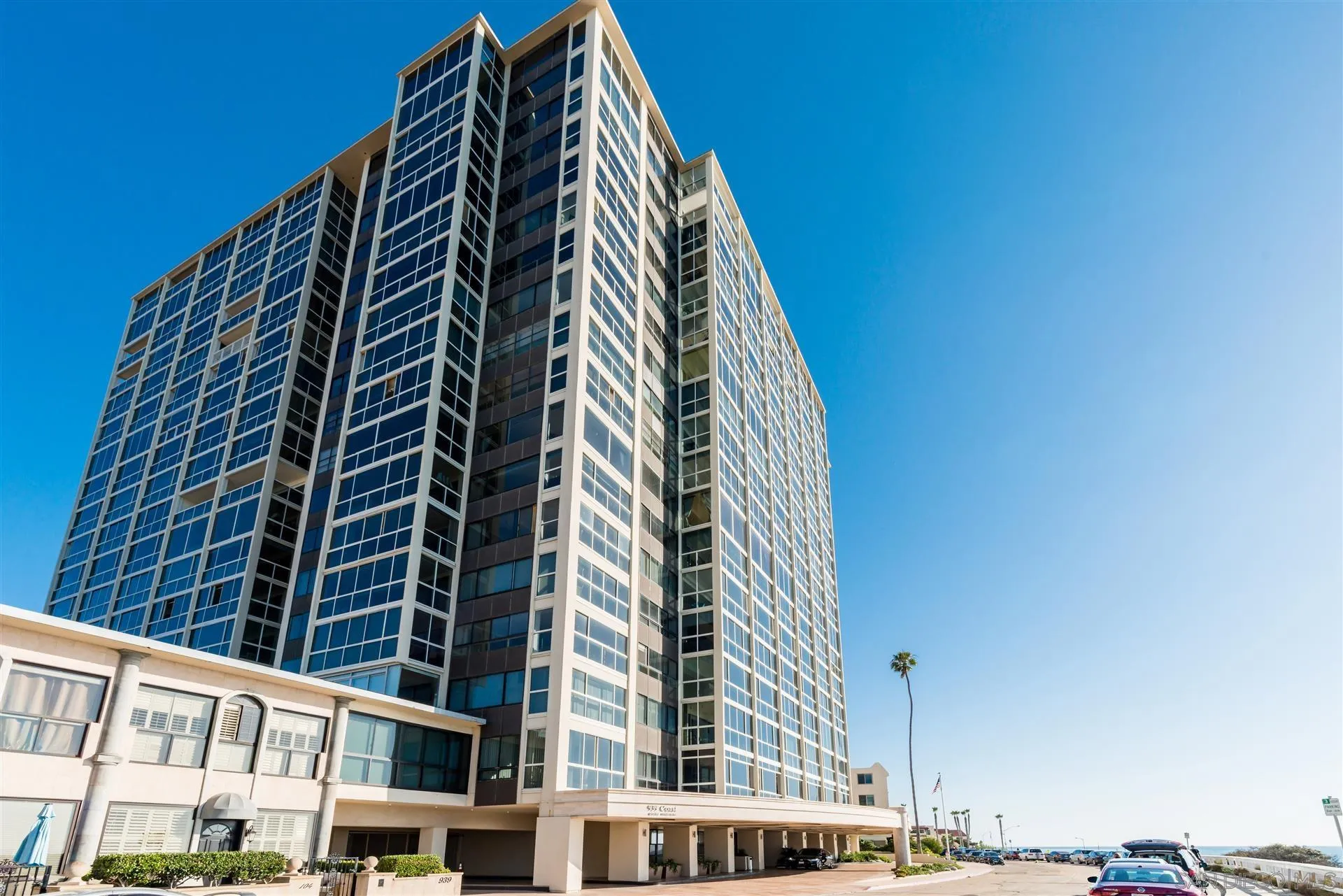 a front view of a building