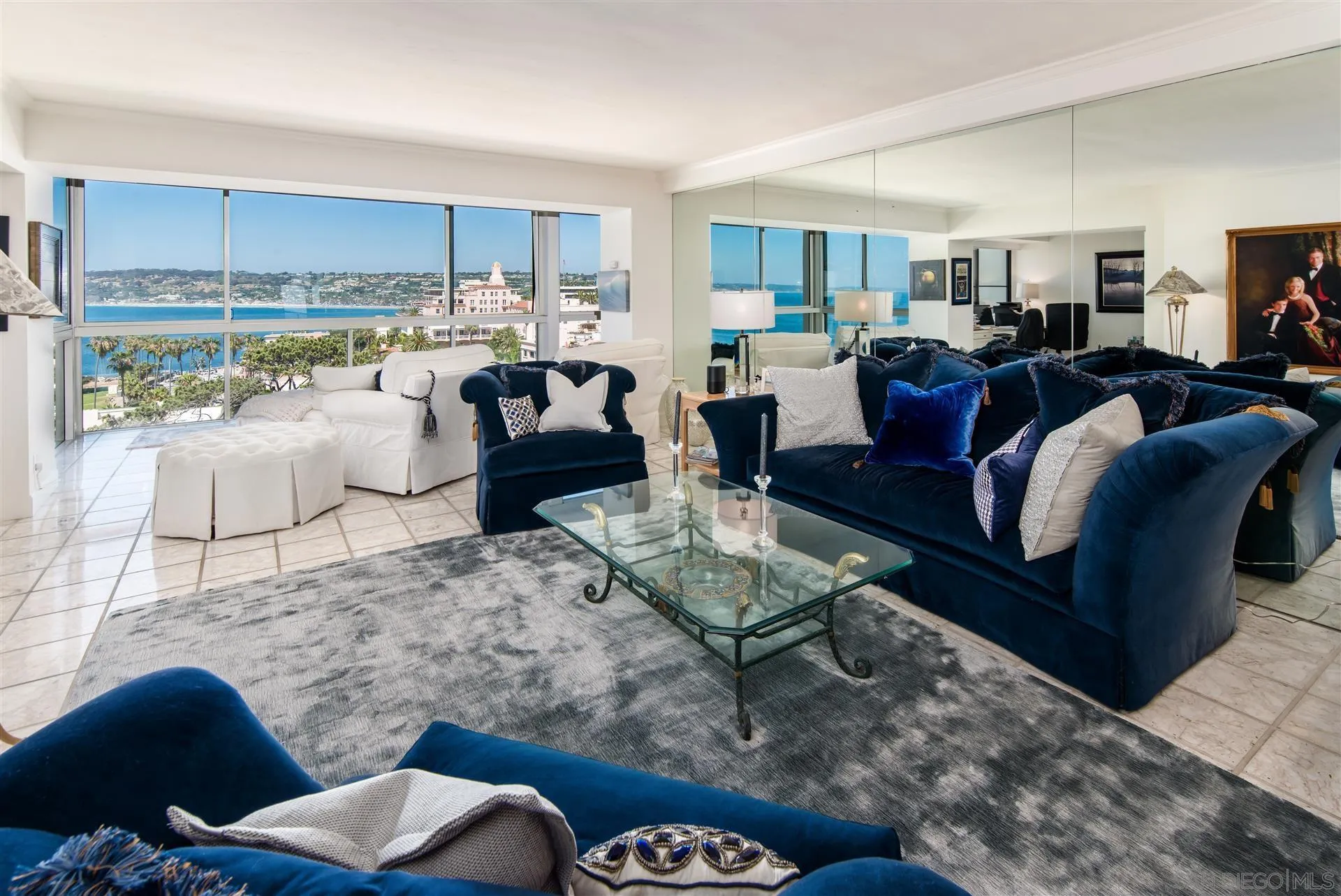 939 Coast Boulevard, Unit 16F La Jolla, CA 92037 - Photo 4 of 22 a living room with furniture kitchen view and a large window