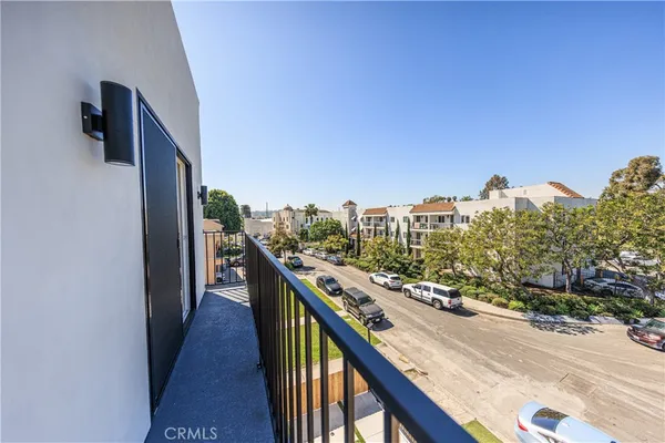 a view of a city from a balcony