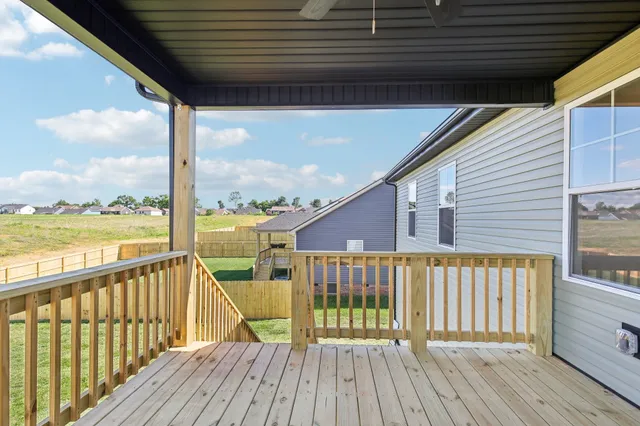 a view of a wooden deck