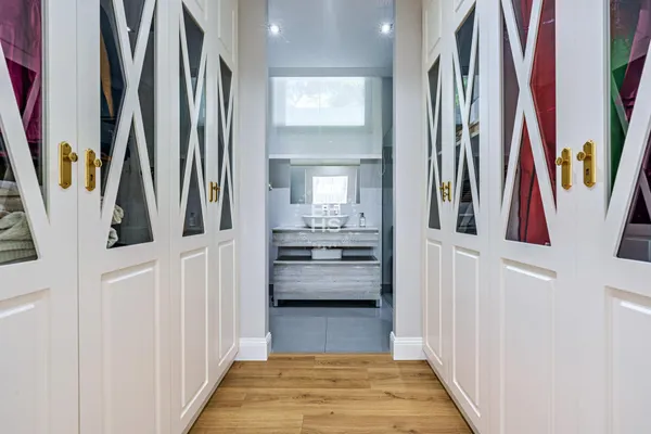 a view of a walk in closet