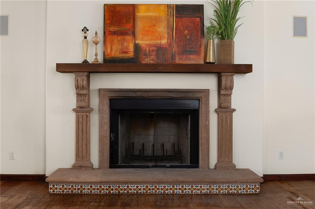 3506 Oak Ridge Lane Mission, TX 78573 - Photo 9 of 45 a living room with a fireplace and a potted plant