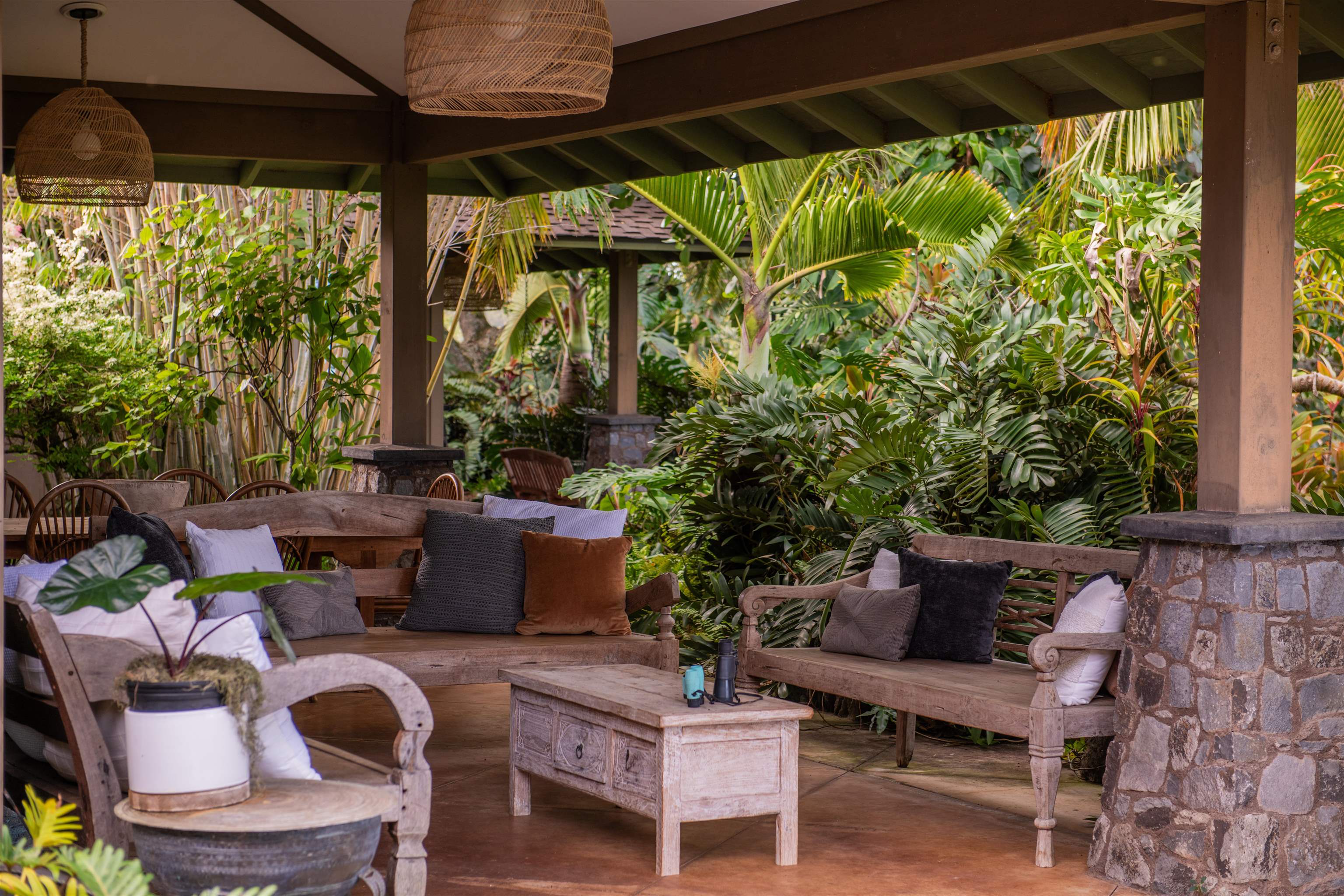 52 Papio Way, Unit A Haiku, HI 96708 - Photo 13 of 50 a outdoor living space with furniture and garden view