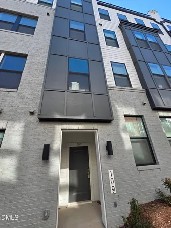 a building with glass door